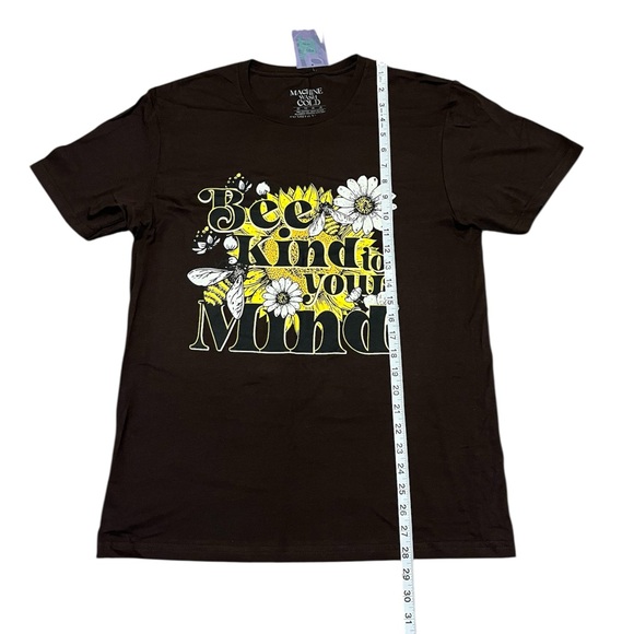 Graphic Short Sleeve Chocolate Brown & Yellow T Shirt 100% Cotton Size: Medium - Picture 6 of 6